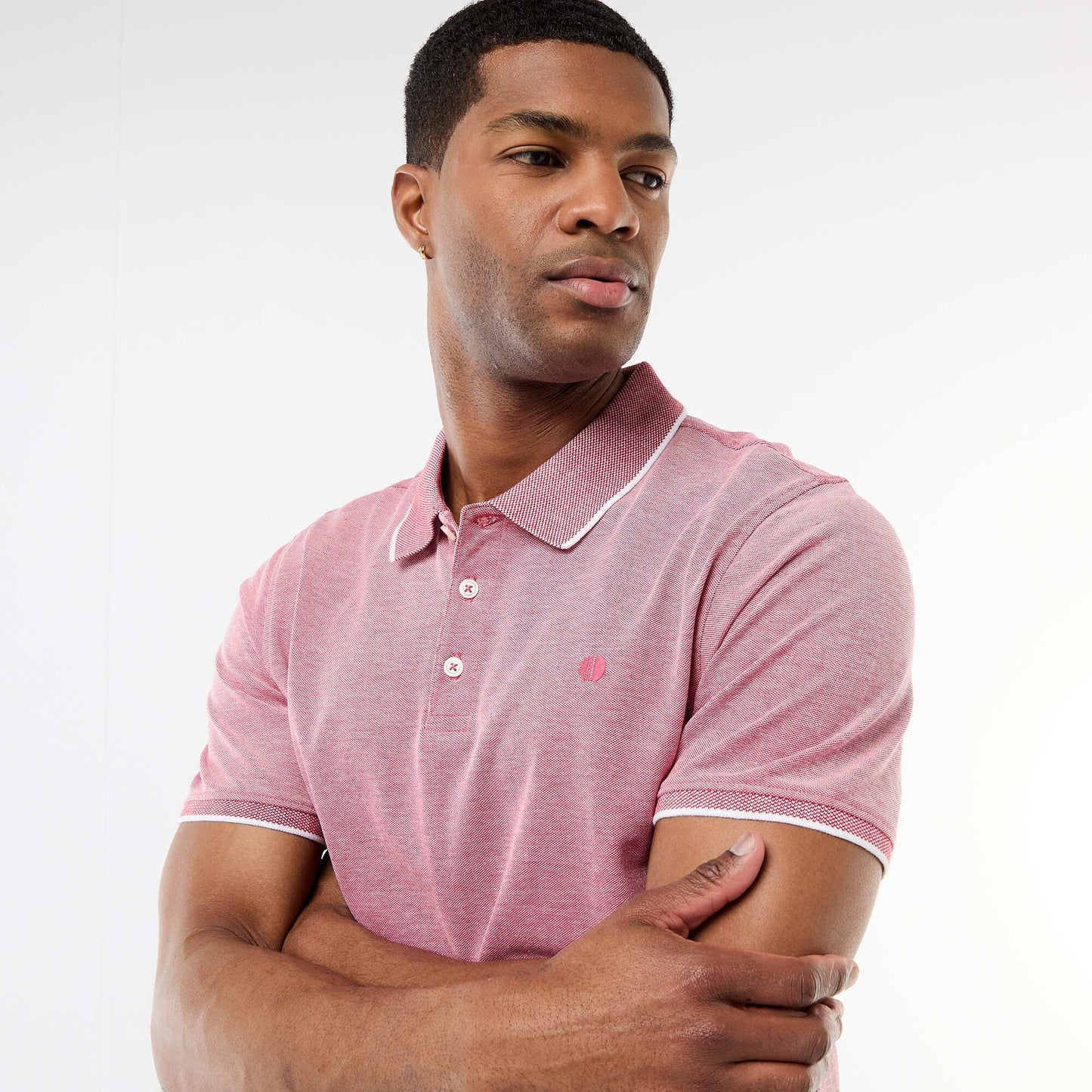 Polo avec broderie sur poitrine ROUGE