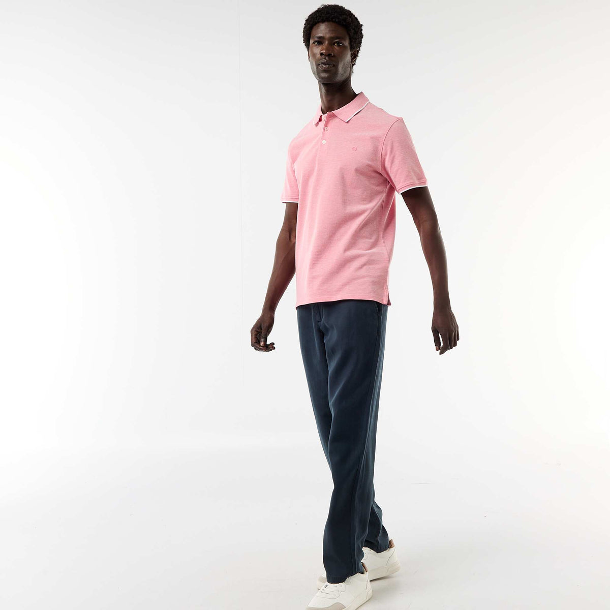 Polo avec broderie sur poitrine ROUGE
