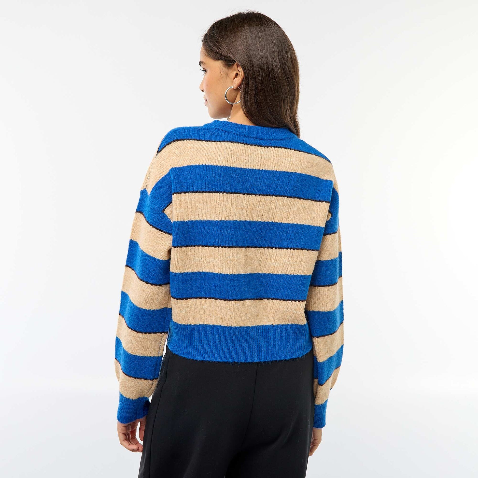 Pull en maille chaude col rond BEIGE
