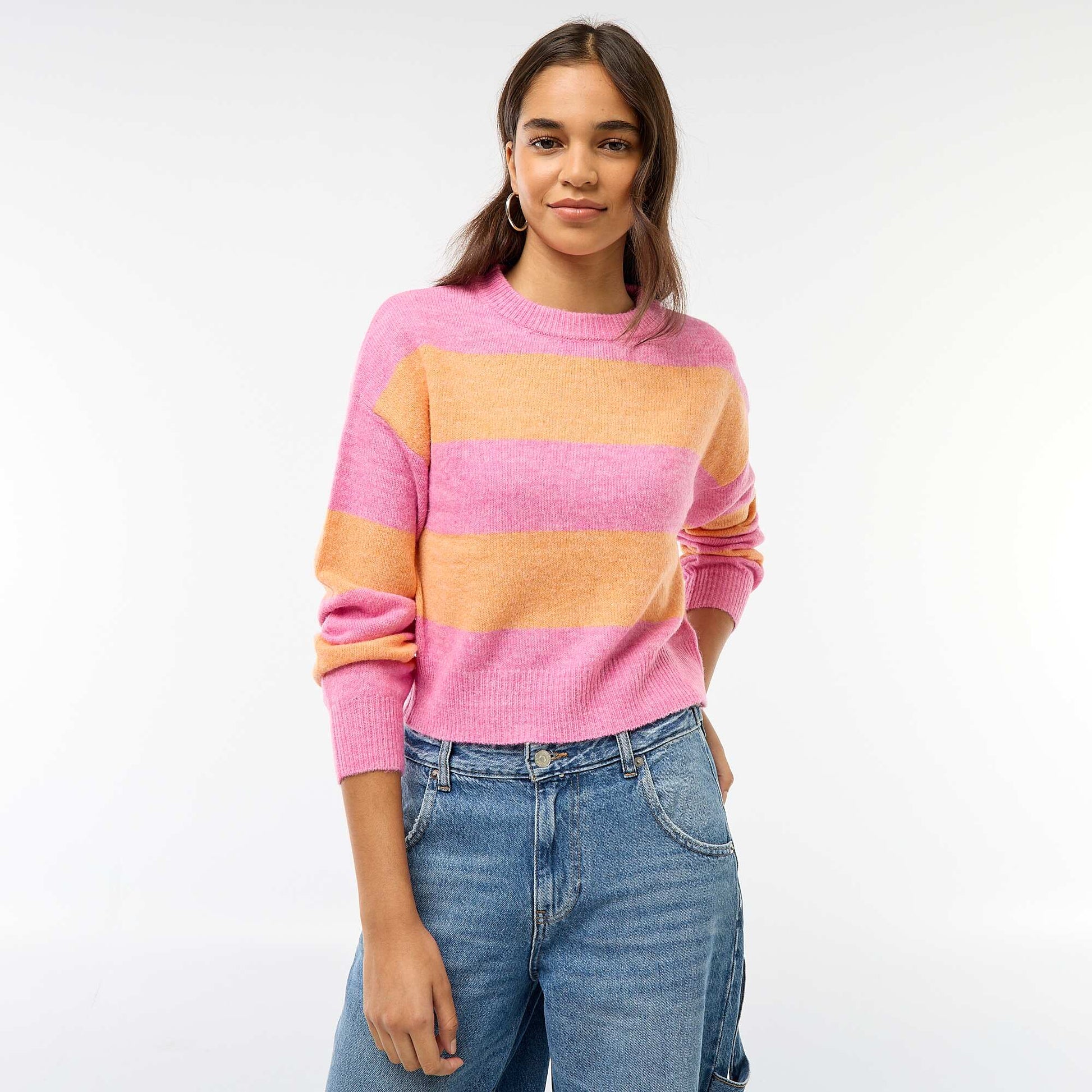 Pull en maille chaude col rond ROSE