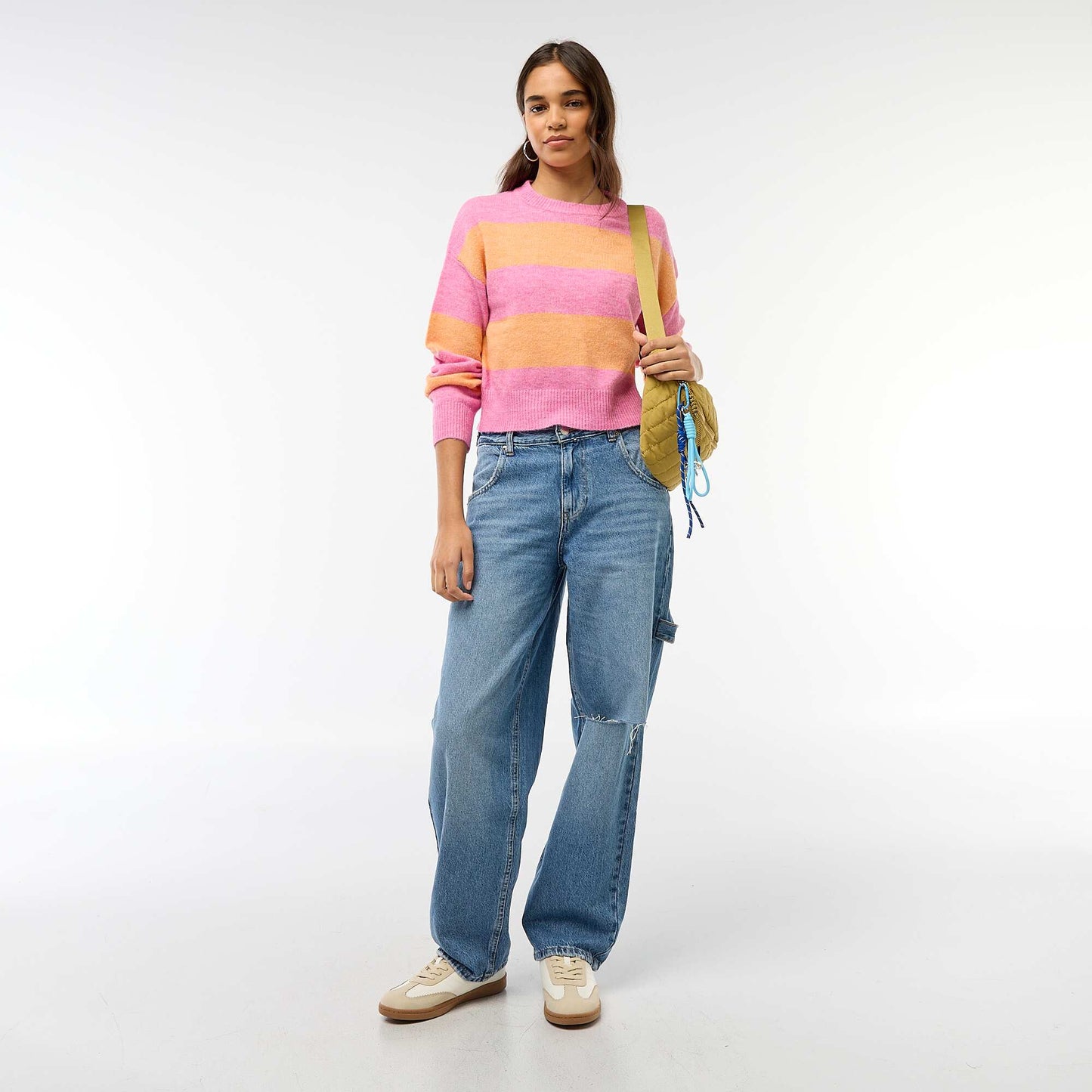 Pull en maille chaude col rond ROSE