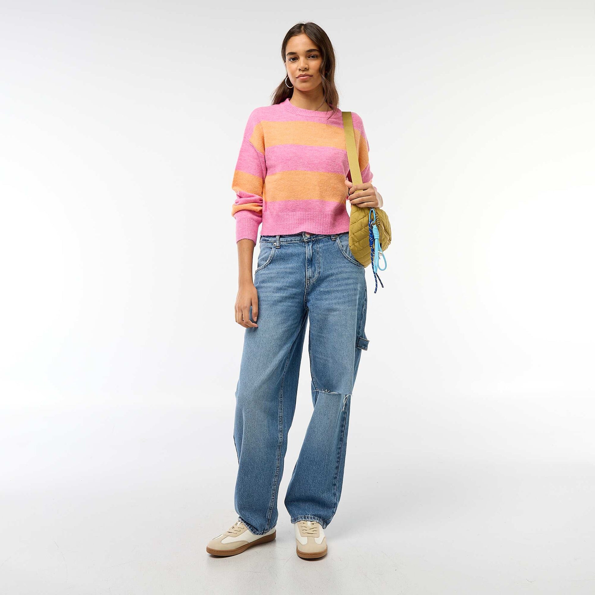 Pull en maille chaude col rond ROSE