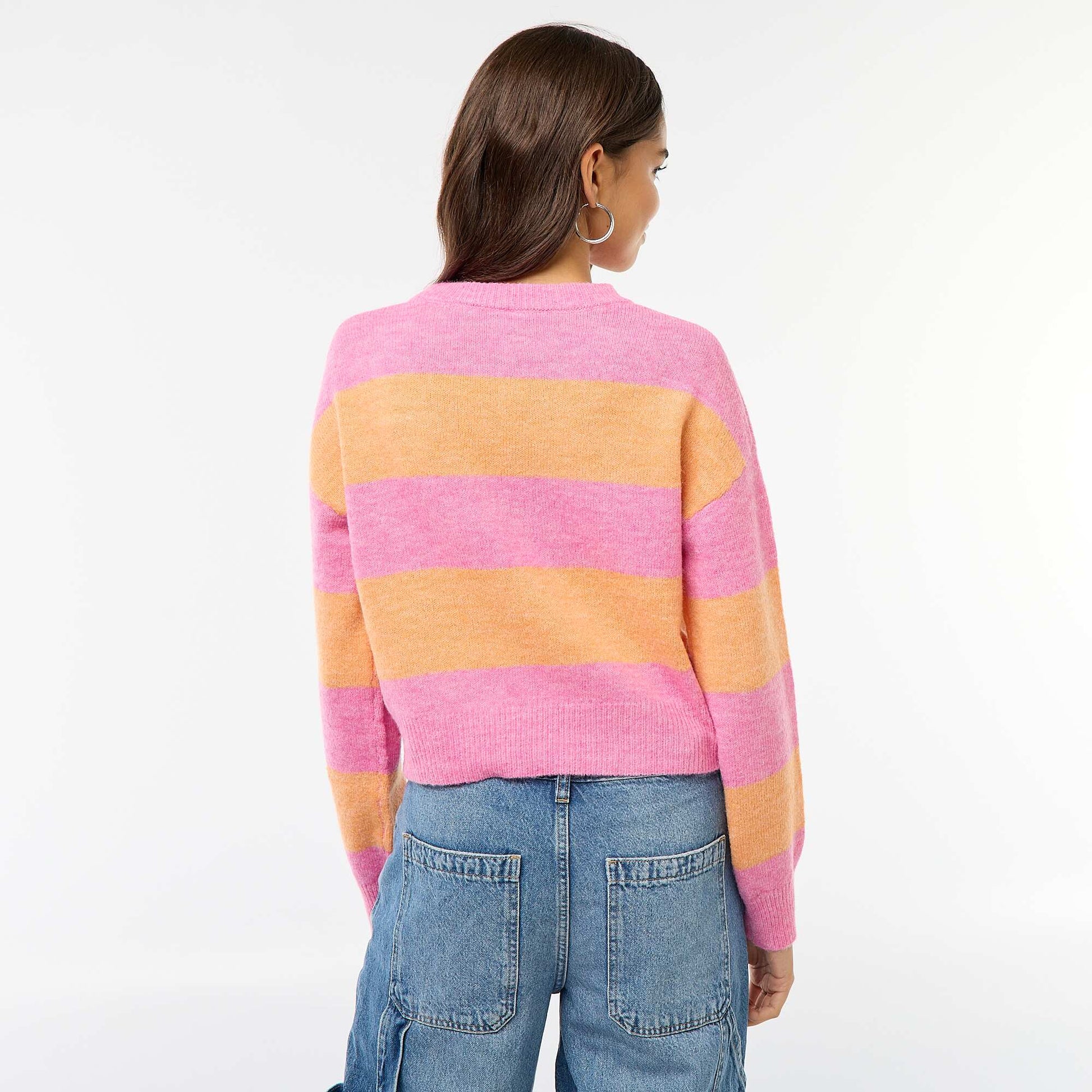 Pull en maille chaude col rond ROSE
