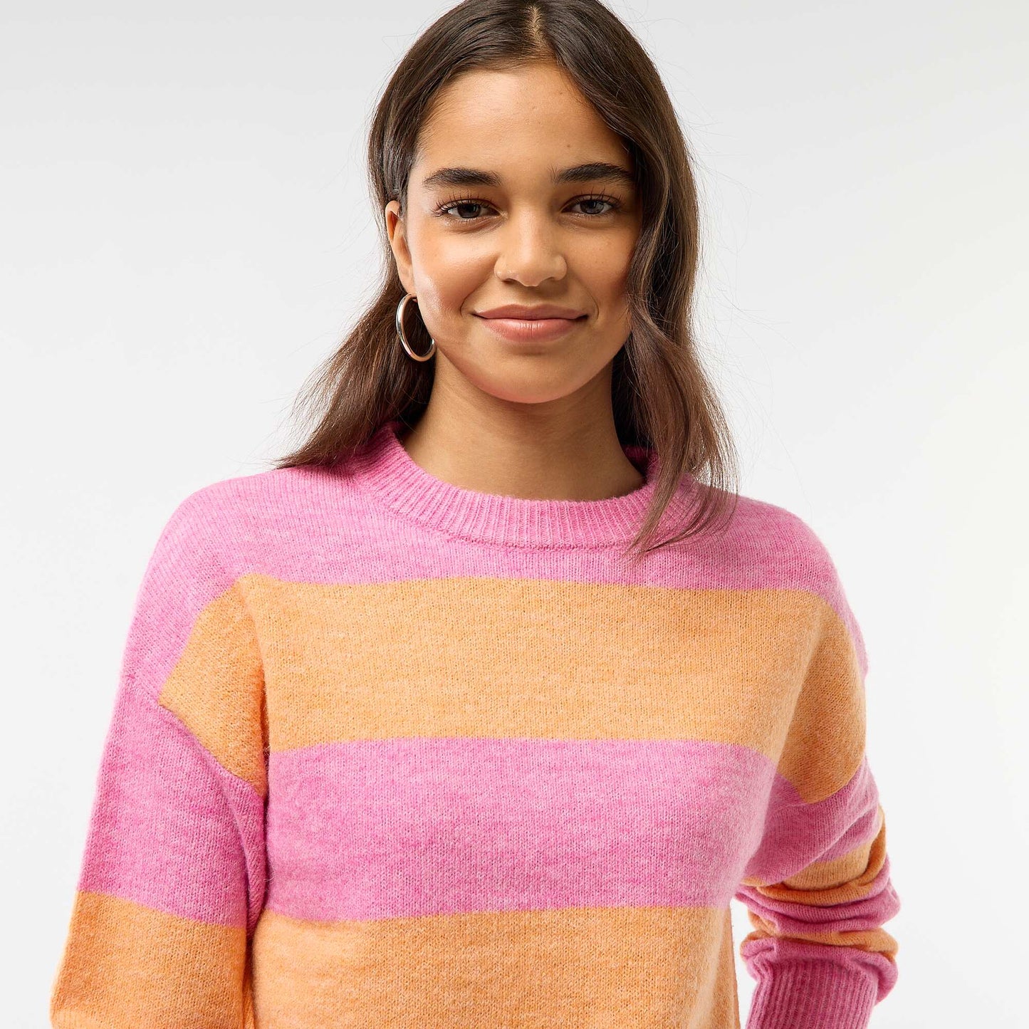 Pull en maille chaude col rond ROSE