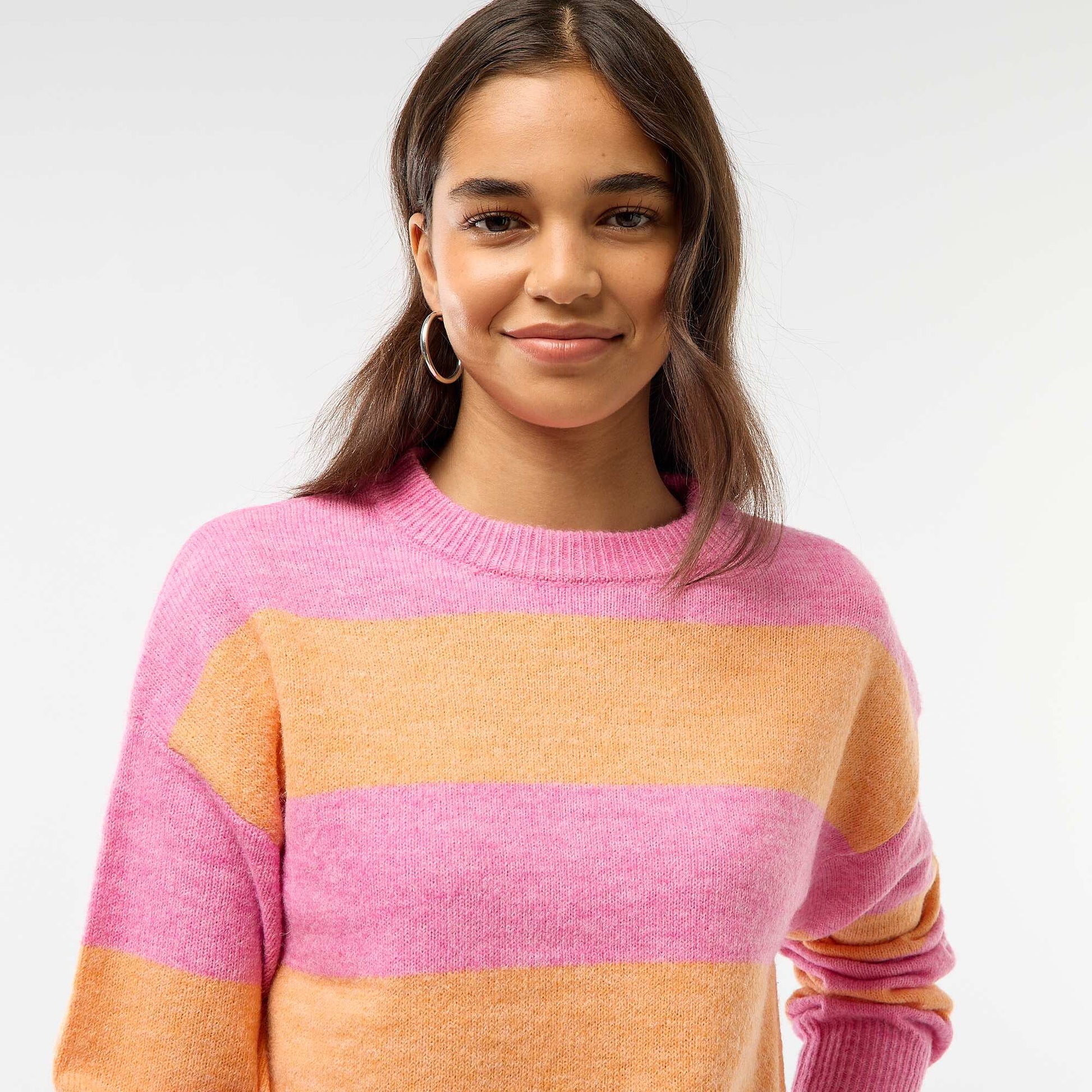 Pull en maille chaude col rond ROSE