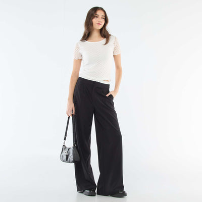 Pantalon large avec taille boxer NOIR