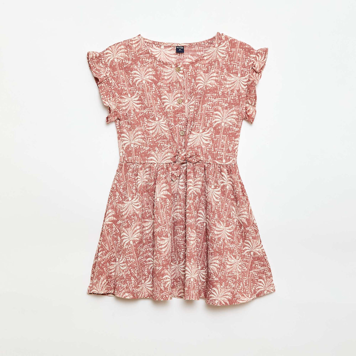 Robe en maille gaufrée boutonnée sur le devant ROSE