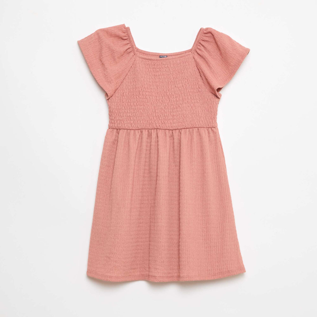 Robe en maille gaufrée uni ROSE