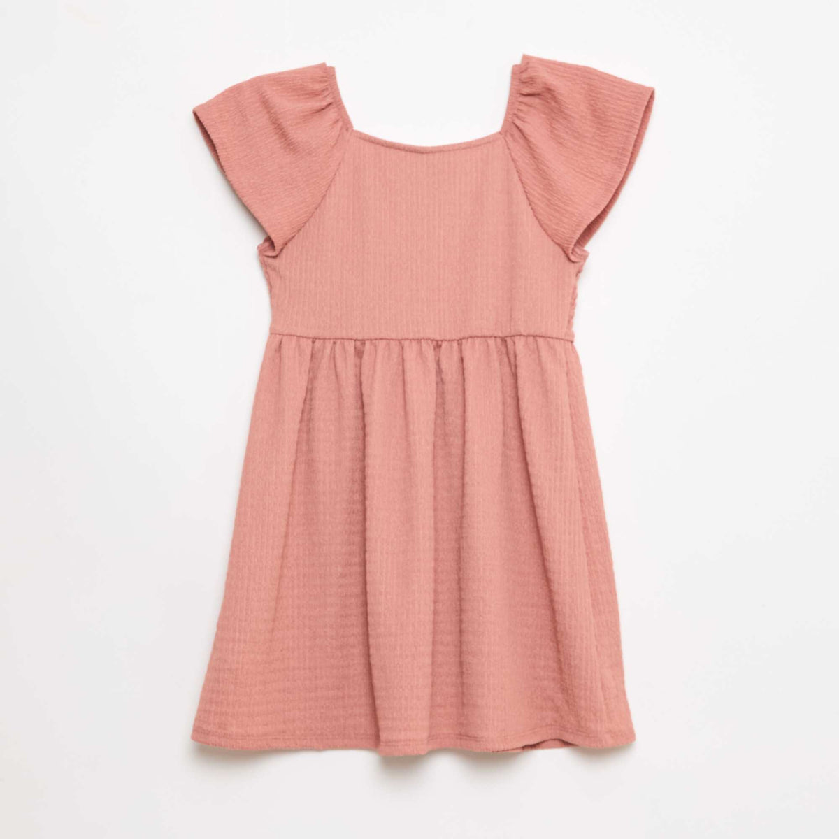 Robe en maille gaufrée uni ROSE