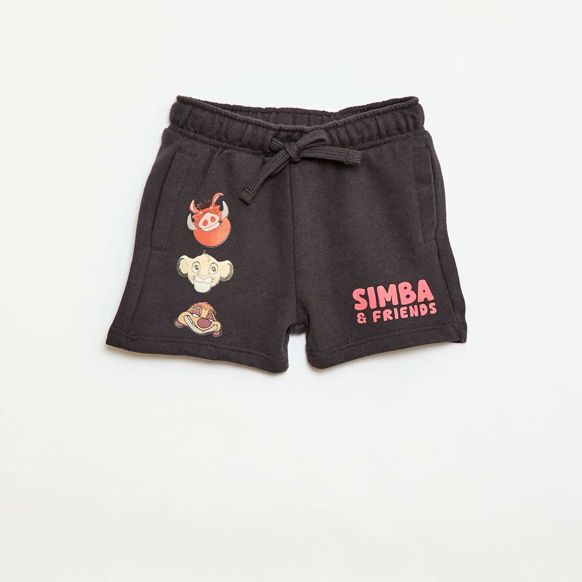 Short 'Simba' 'Disney' en molleton non gratté NOIR
