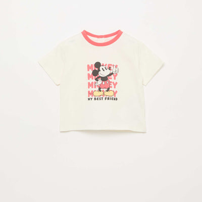 T-shirt imprimé 'Mickey' à manches courtes BLANC