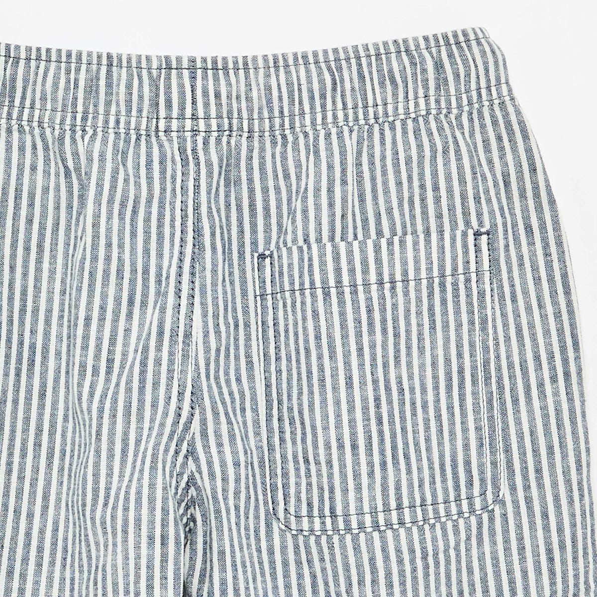 Short rayé léger en lin mélangé BLEU