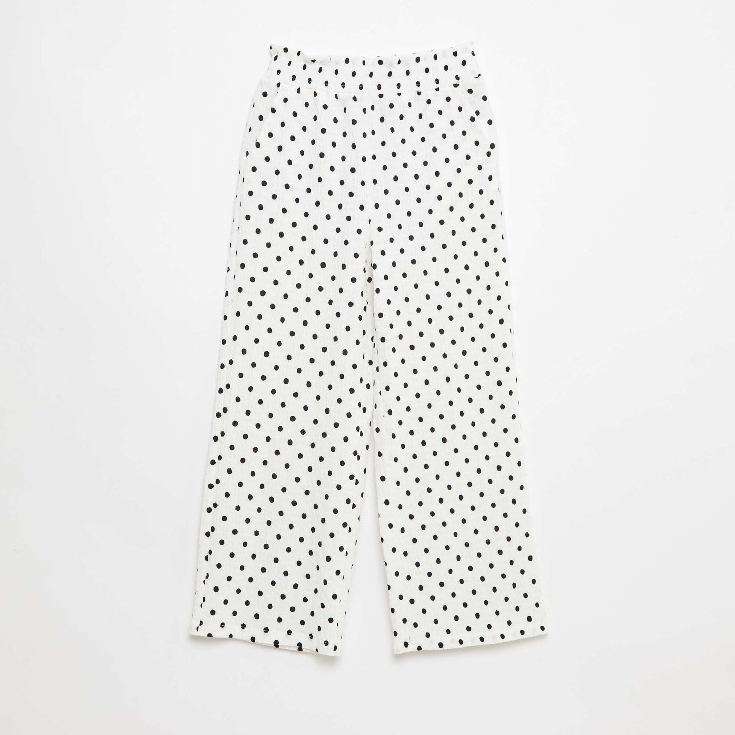 Pantalon large en maille crêpe BLANC