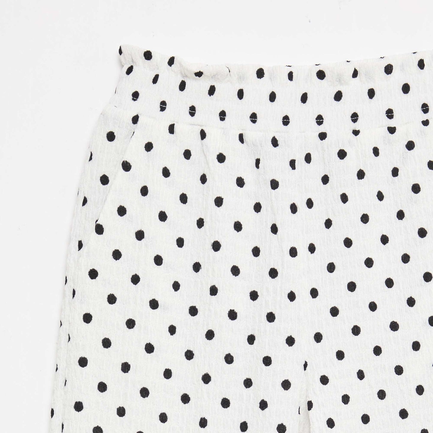 Pantalon large en maille crêpe BLANC