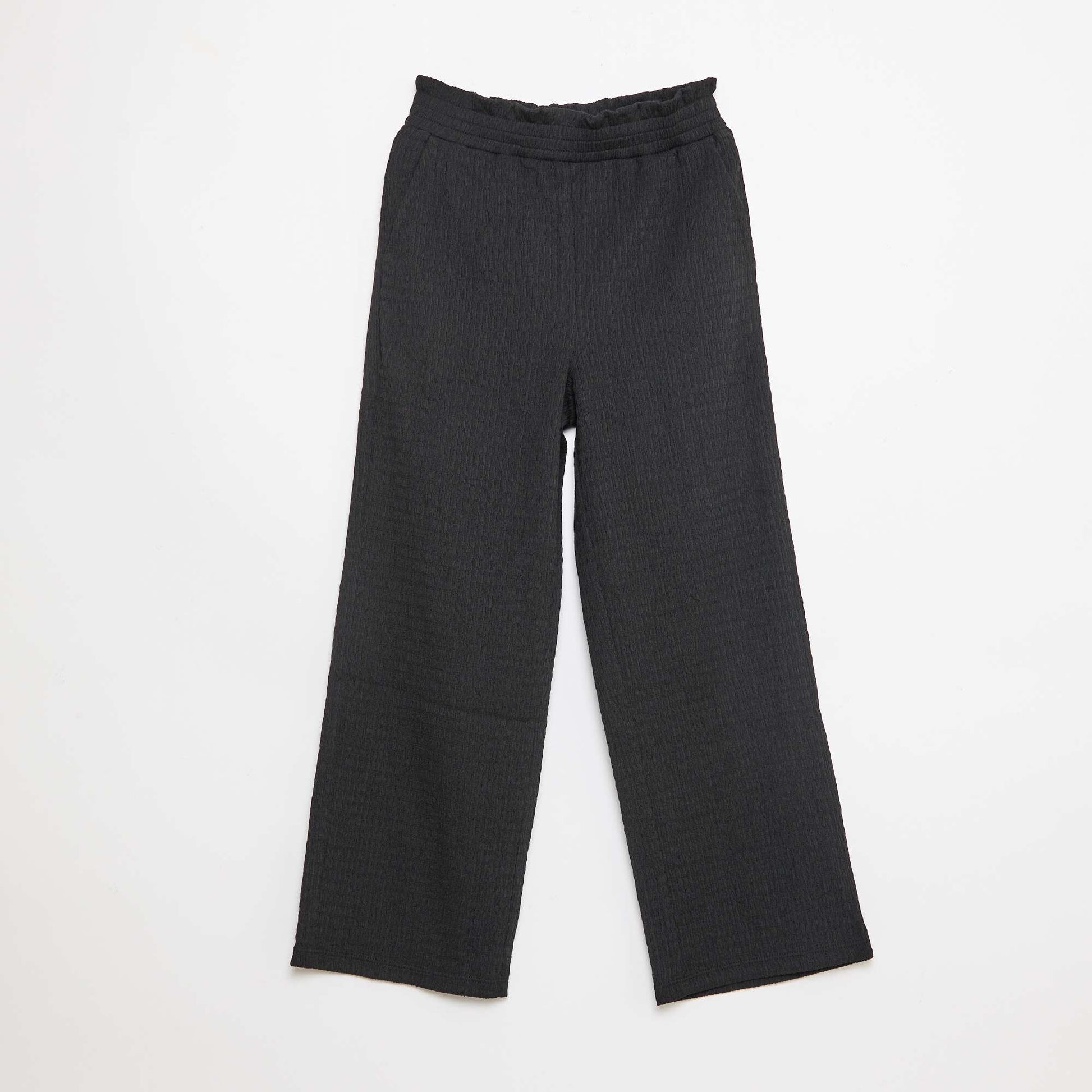 Pantalon large en maille crêpe NOIR