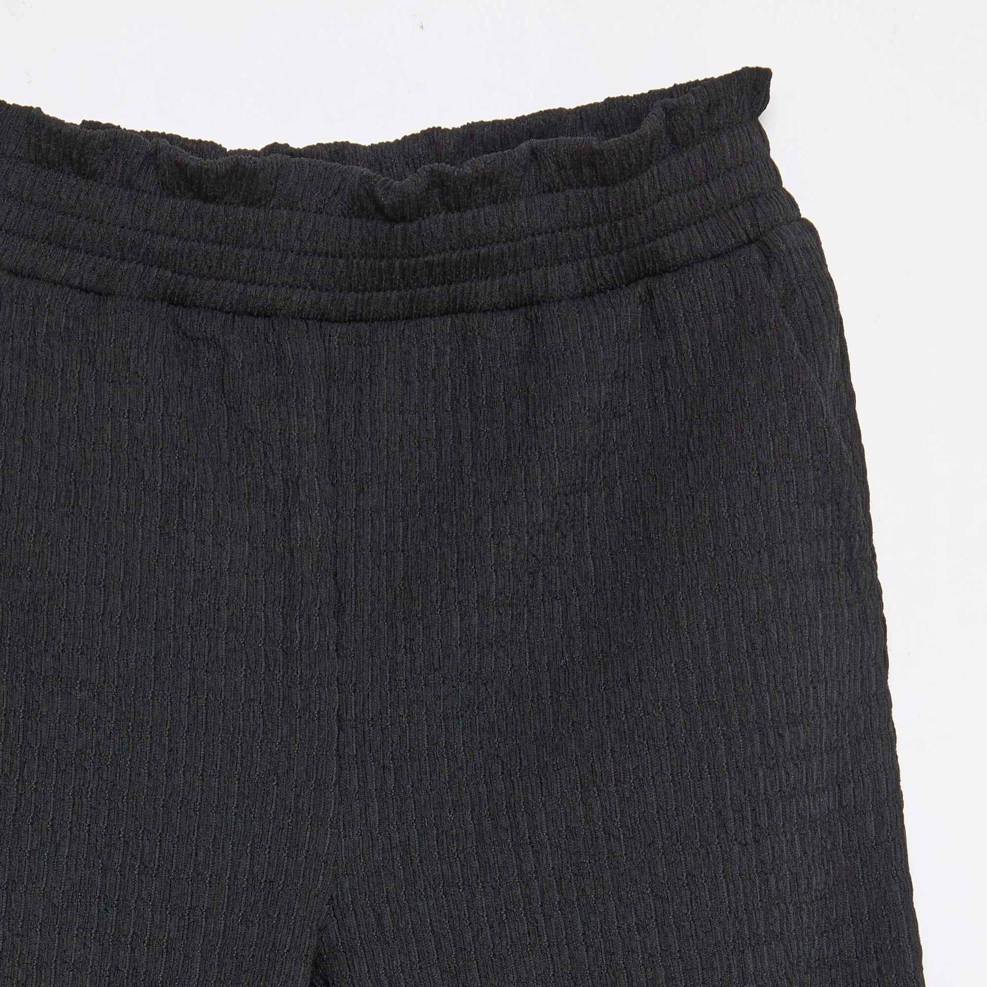 Pantalon large en maille crêpe NOIR