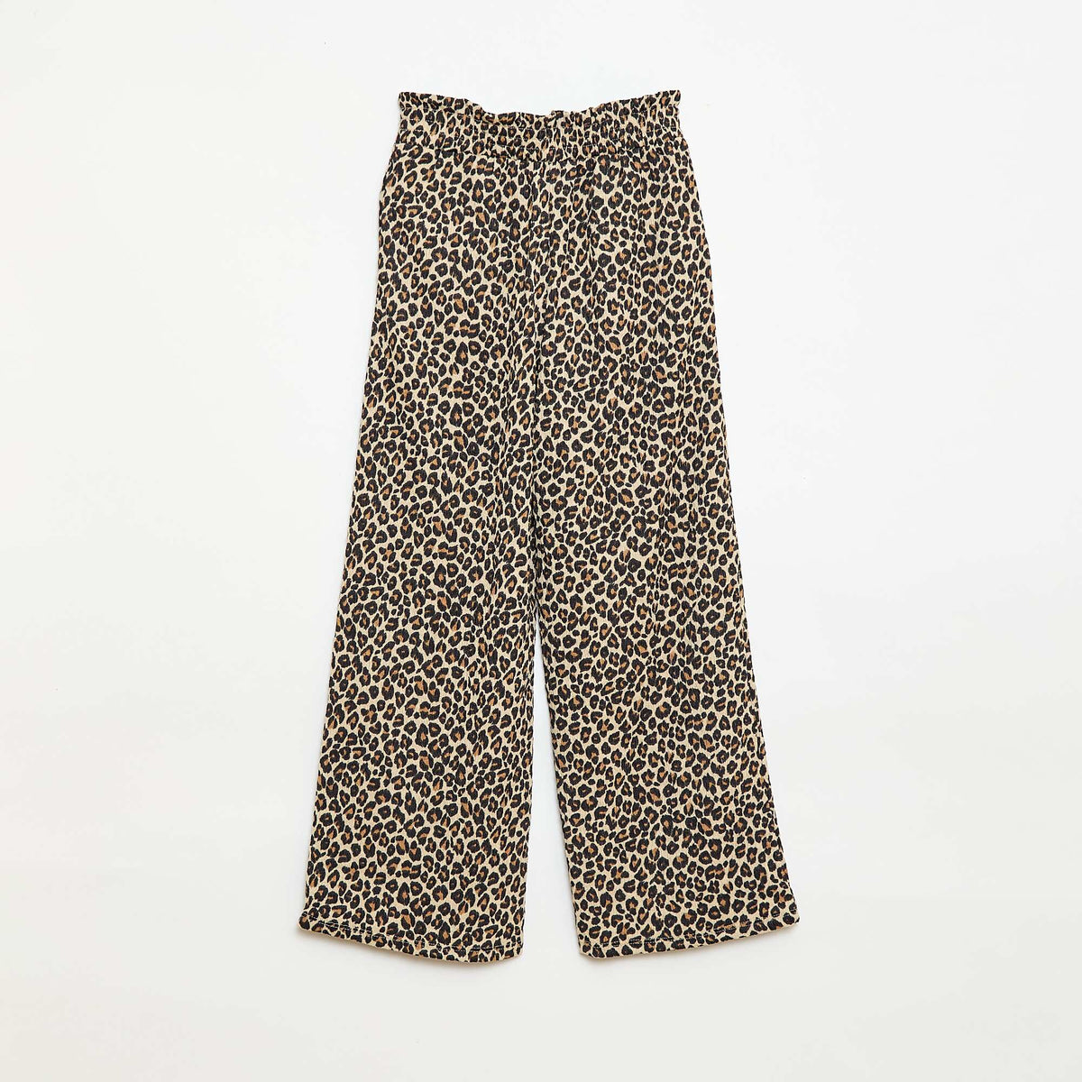 Pantalon large en maille crêpe MARRON
