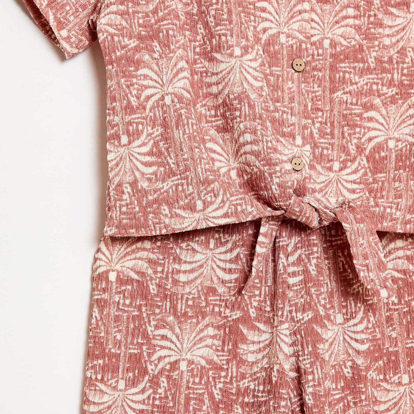 Ensemble 2 pièces chemise + pantalon large ROSE