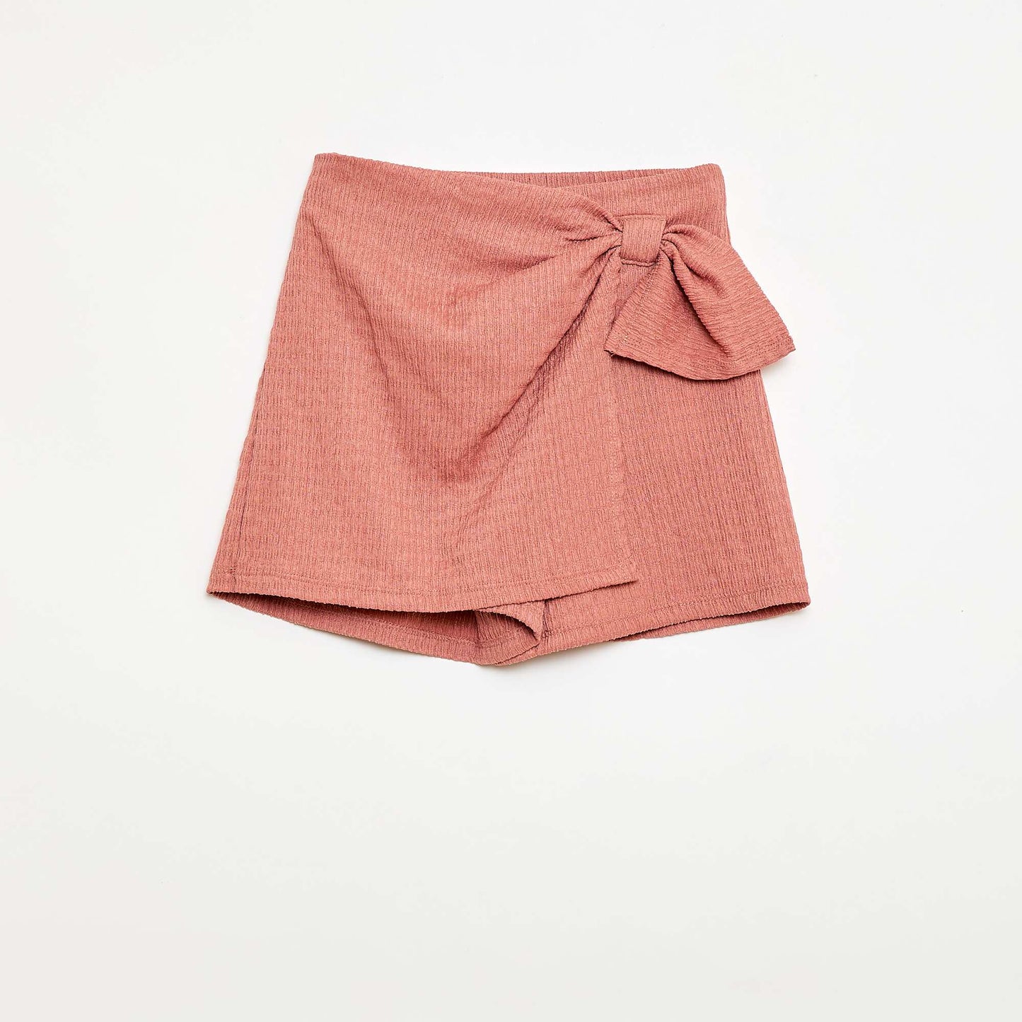 Jupe-short courte en maille légère unie VIEUX ROSE