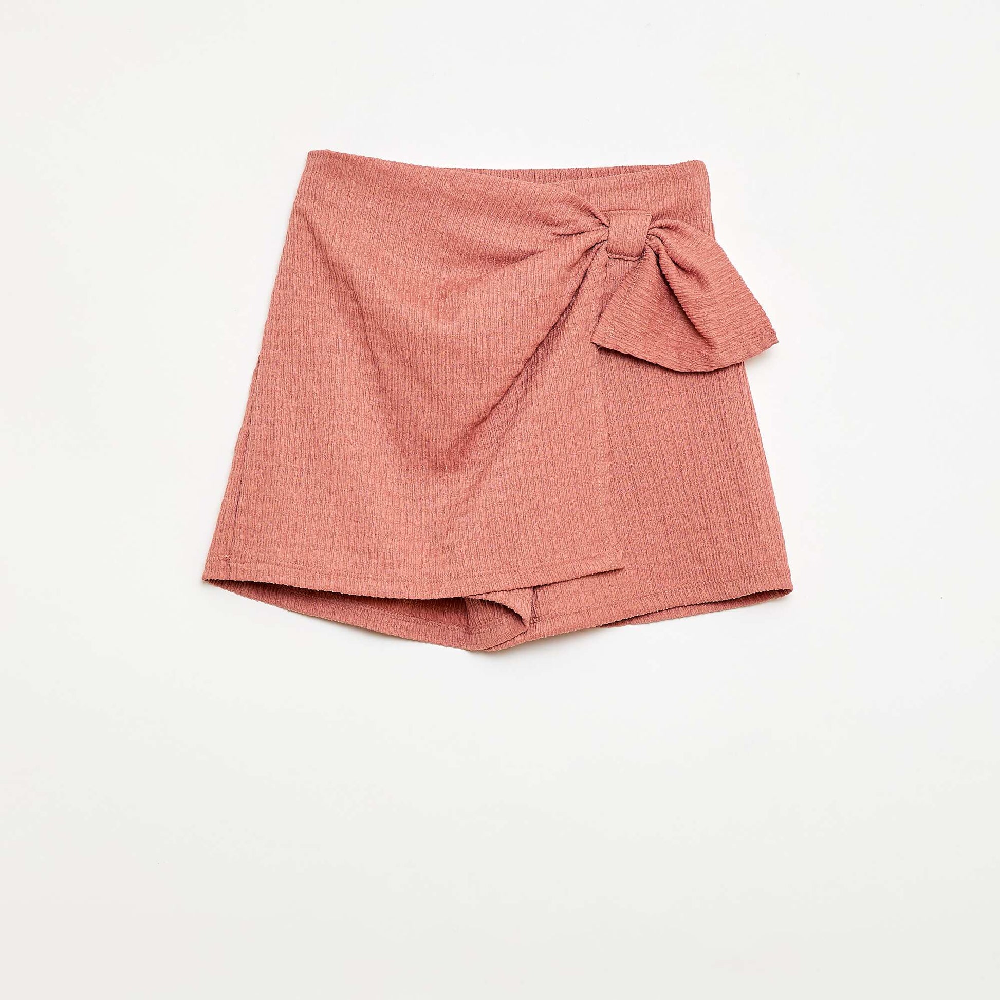 Jupe-short courte en maille légère unie VIEUX ROSE