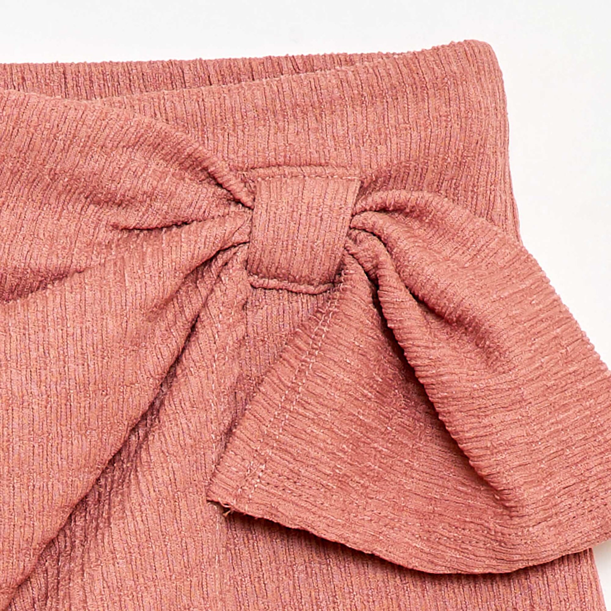 Jupe-short courte en maille légère unie VIEUX ROSE