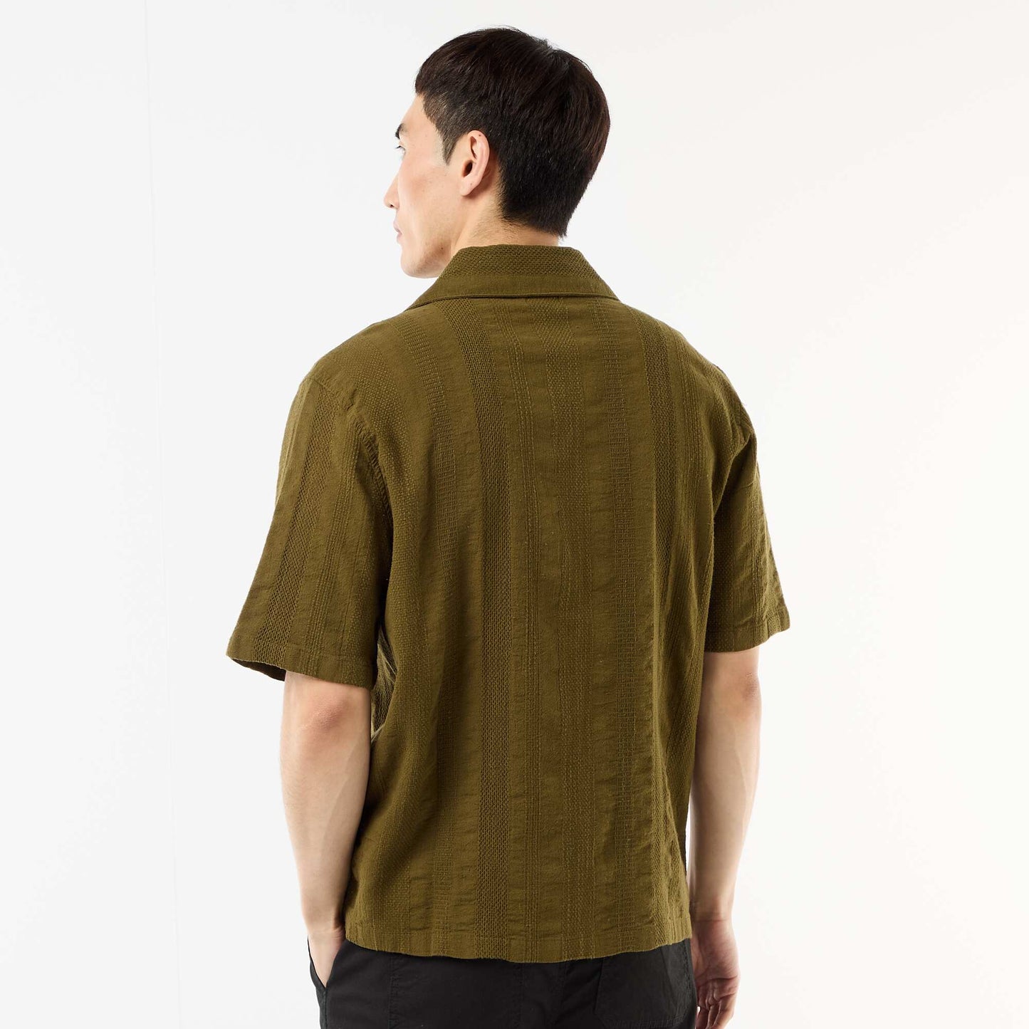 Chemise manches courtes en maille fantaisie VERT