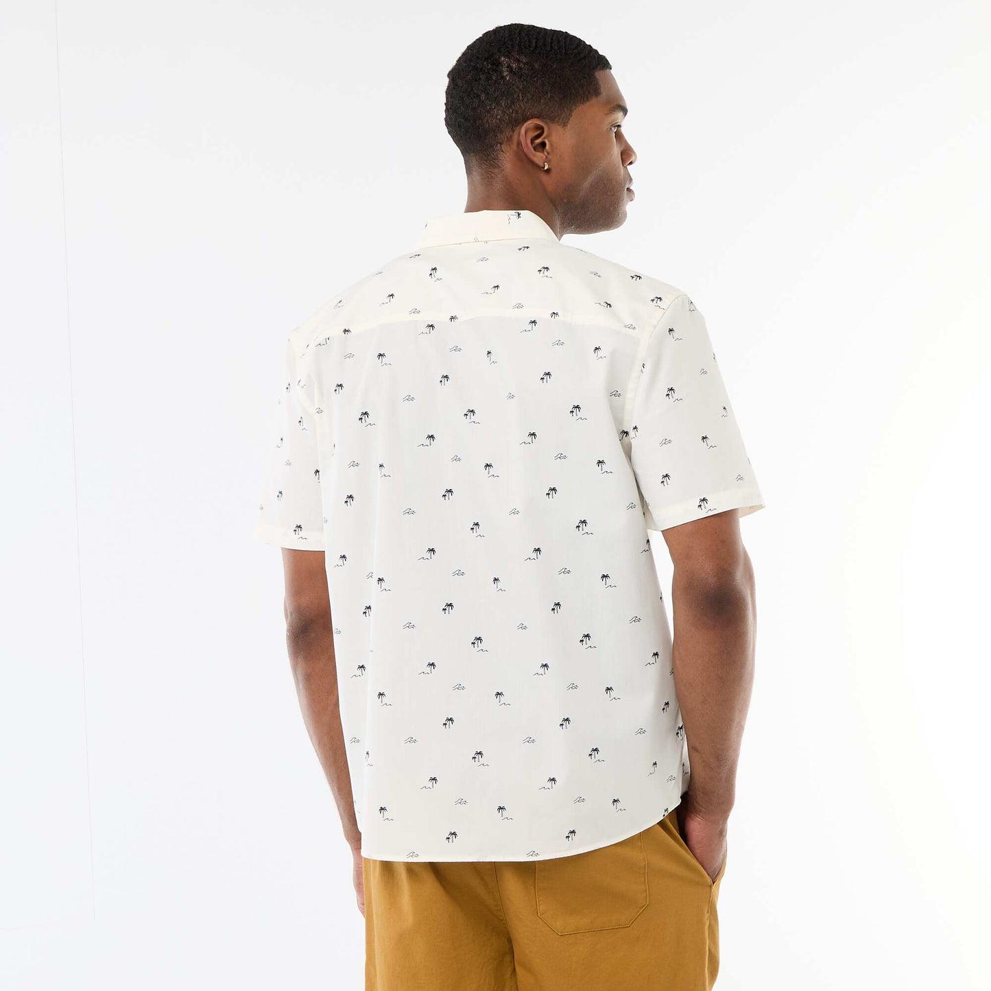 Chemise à manches courtes ouverture boutonnée BLANC