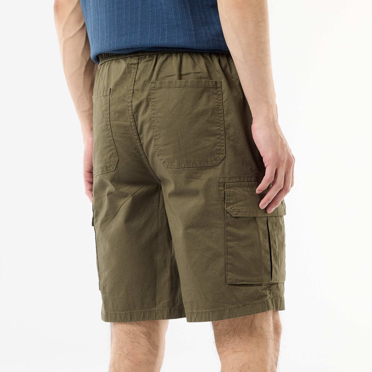 Bermuda chino en popeline avec poches à rabat KAKI
