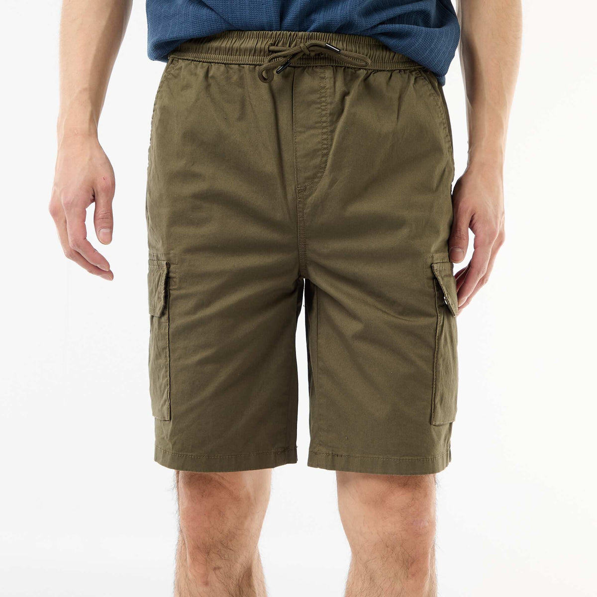 Bermuda chino en popeline avec poches à rabat KAKI