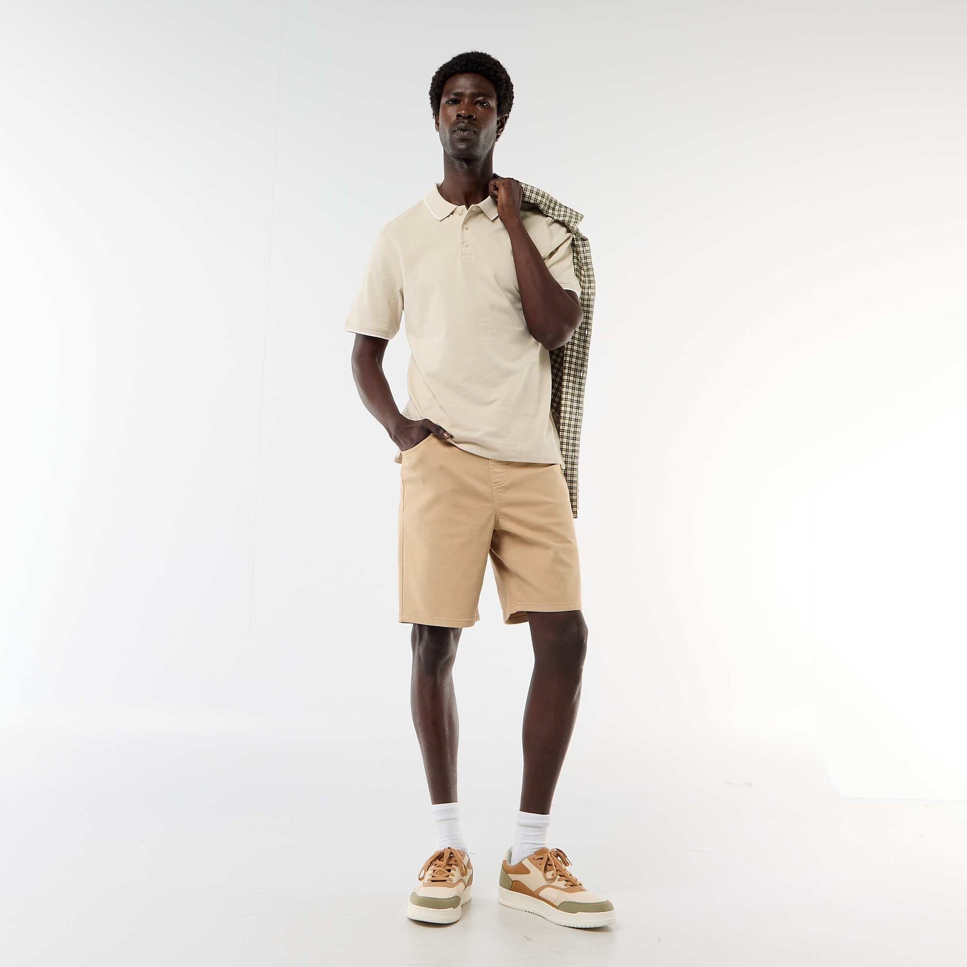 Bermuda léger avec cordons de serrage BEIGE