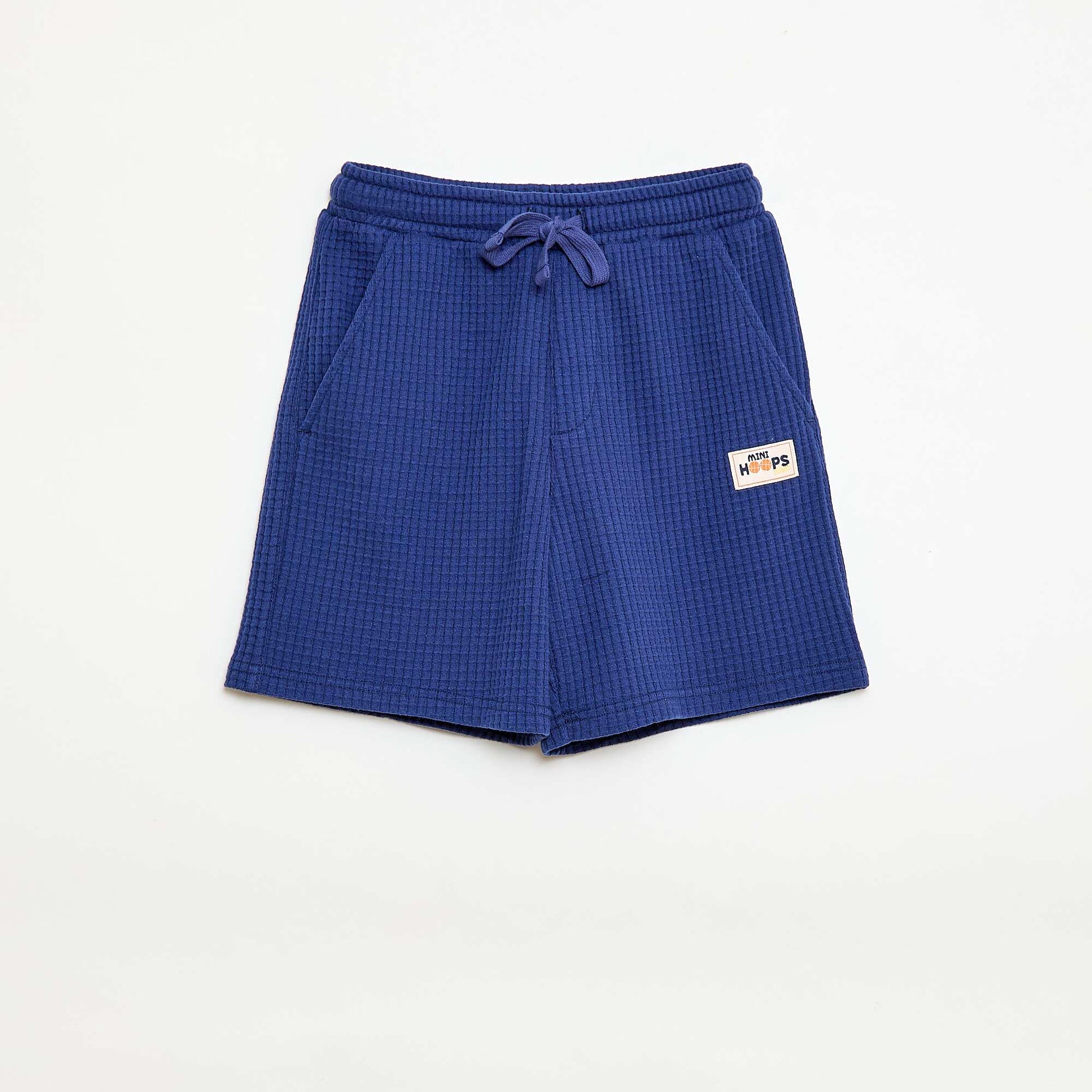 Short en maille gaufrée BLEU