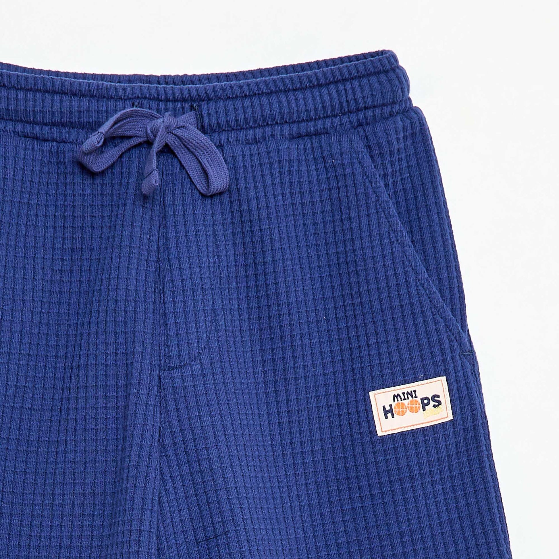 Short en maille gaufrée BLEU