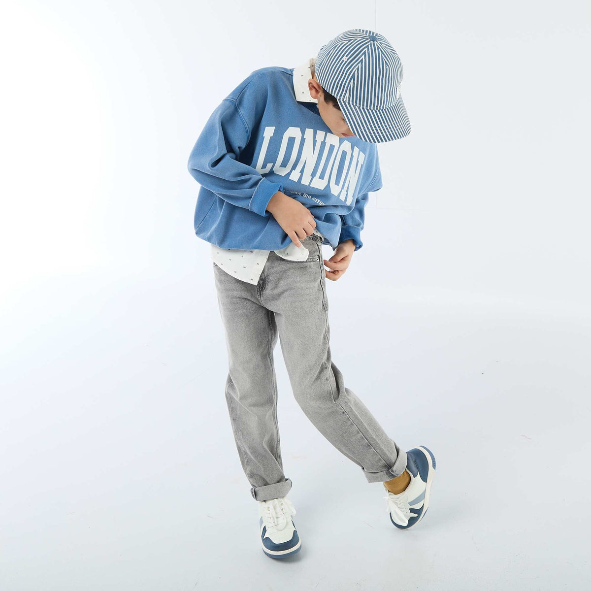 Casquette à rayures BLEU