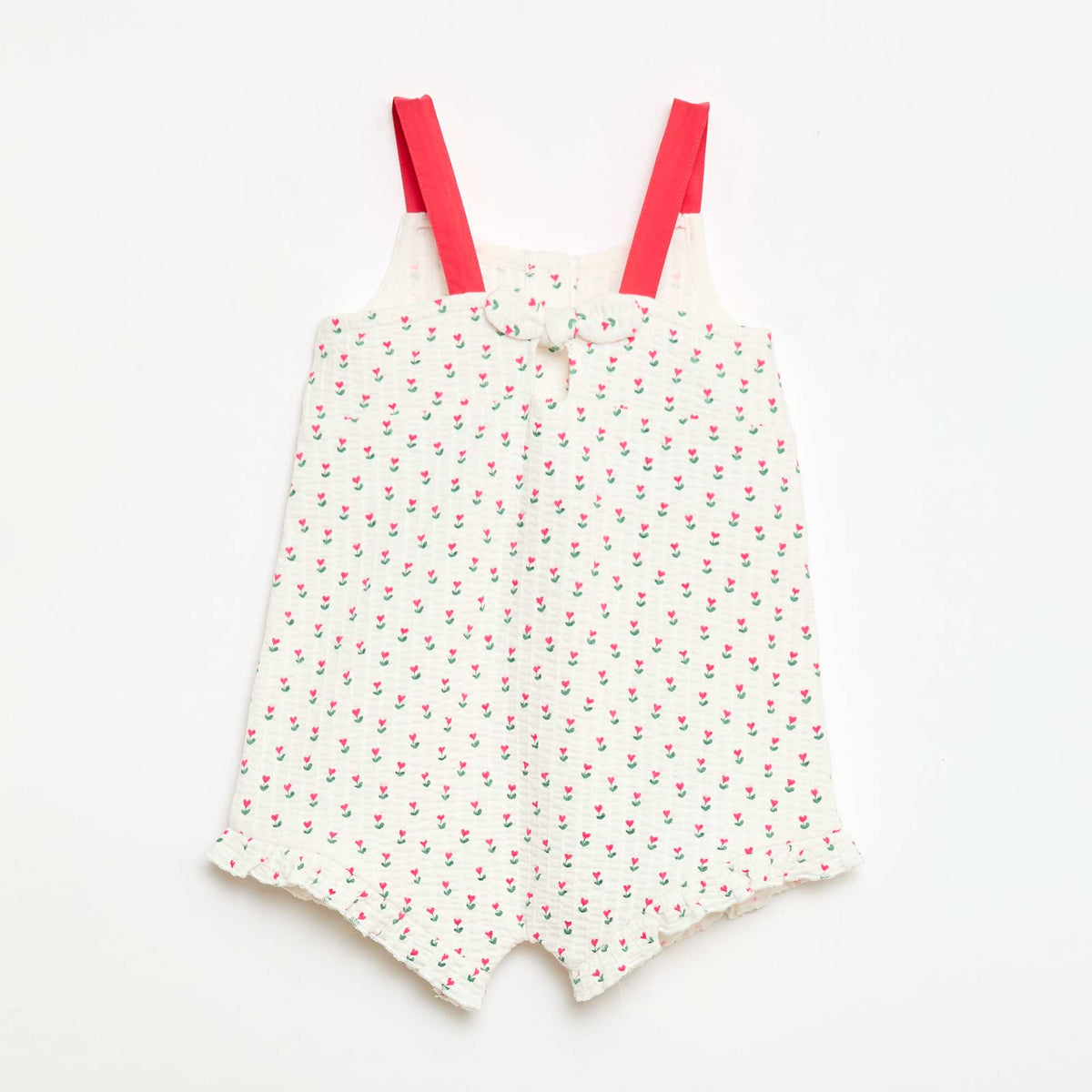 Combishort en matière gaufrée à motif BLANC