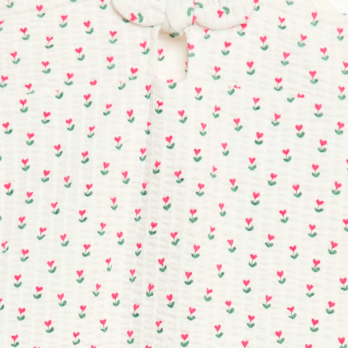 Combishort en matière gaufrée à motif BLANC