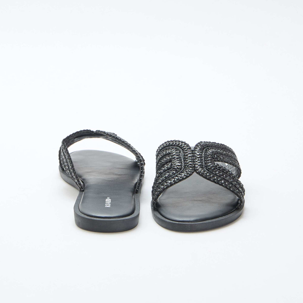 Paire de mules en brides de paille NOIR