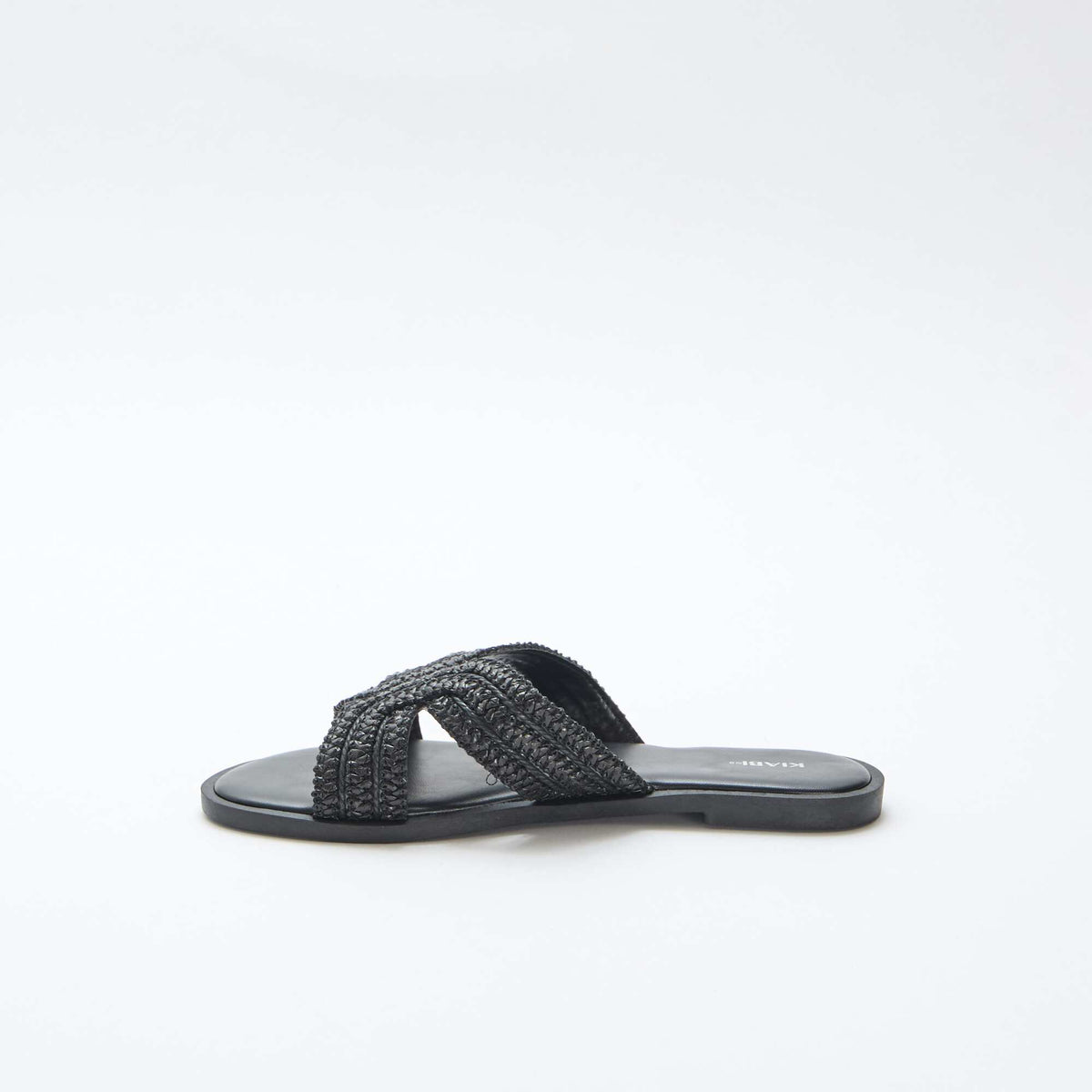 Paire de mules en brides de paille NOIR