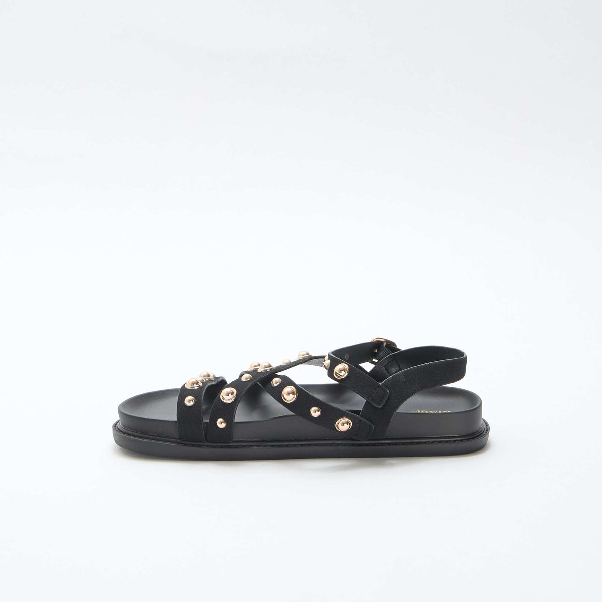Paire de sandales à plateforme avec brides clous NOIR