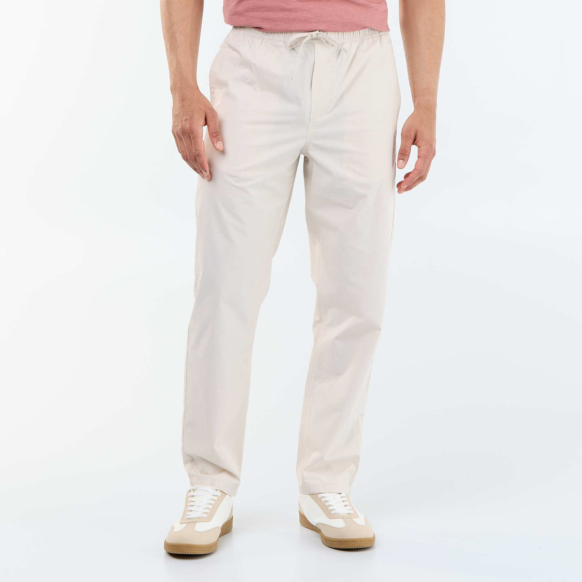 Pantalon de ville en popeline GRIS