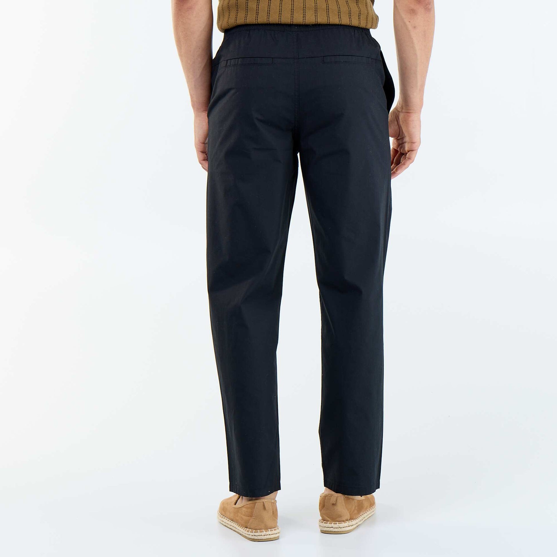 Pantalon de ville en popeline NOIR