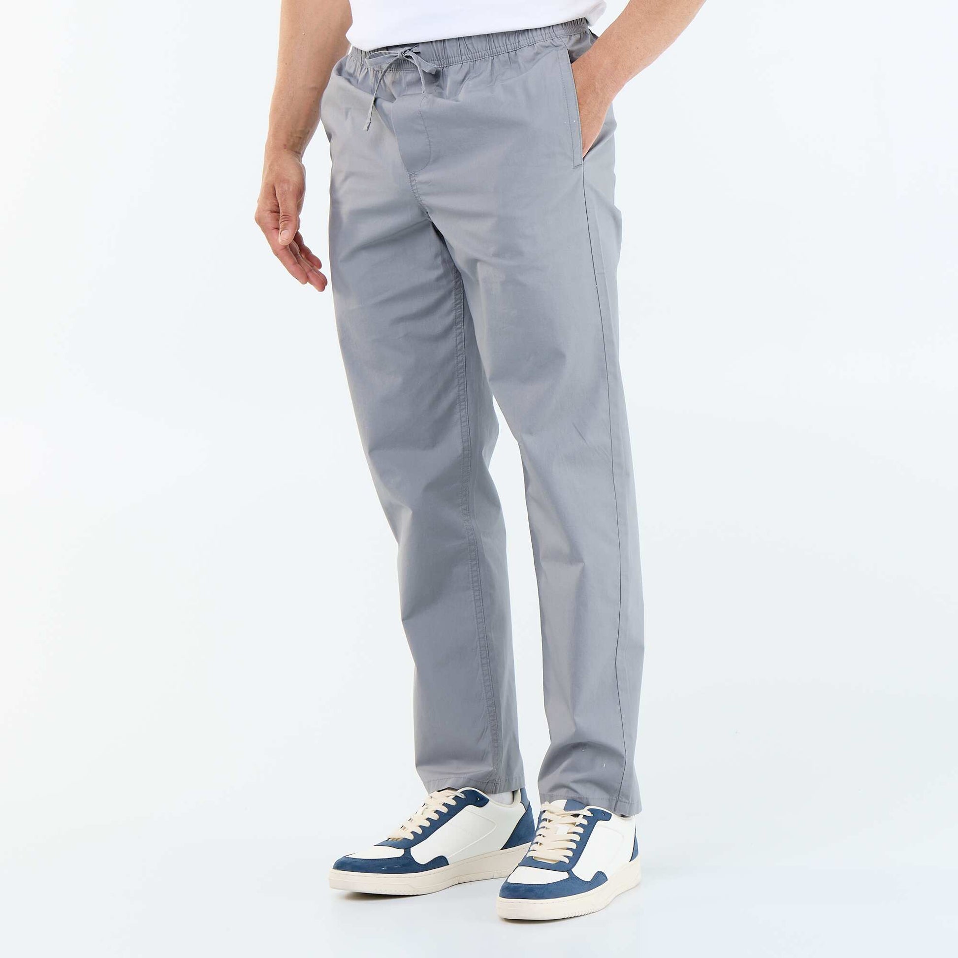 Pantalon de ville en popeline GRIS