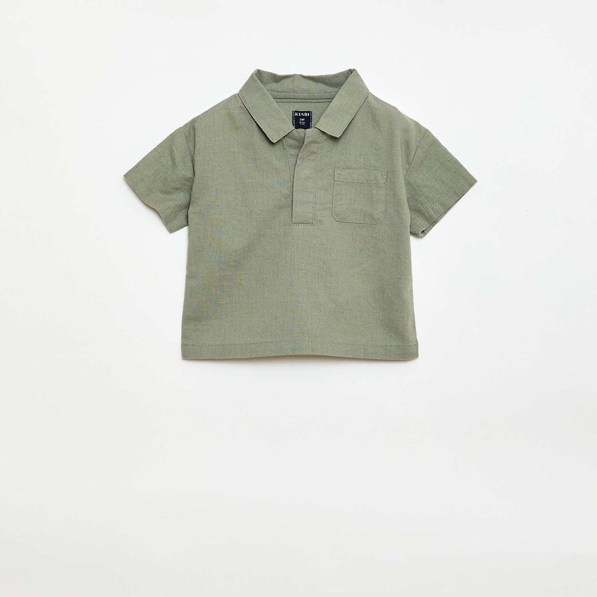 Chemise unie à manches courtes VERT