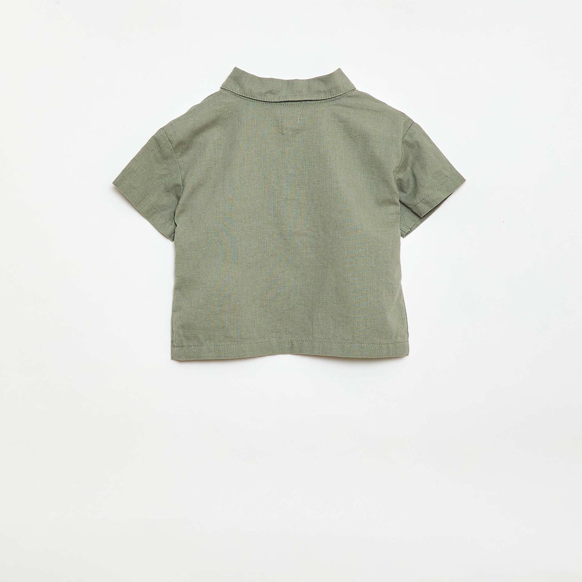 Chemise unie à manches courtes VERT