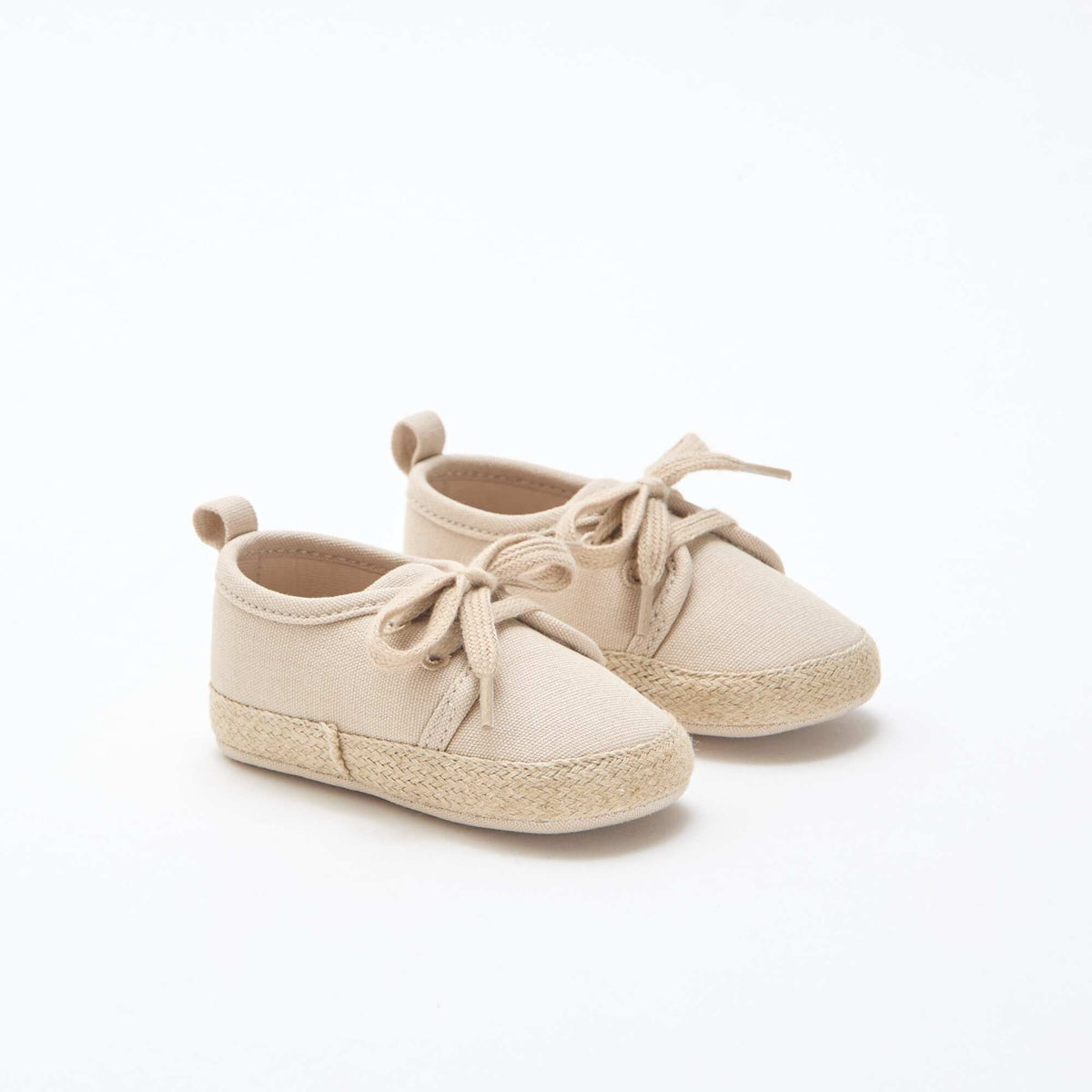 Baskets à lacets en tissu BEIGE