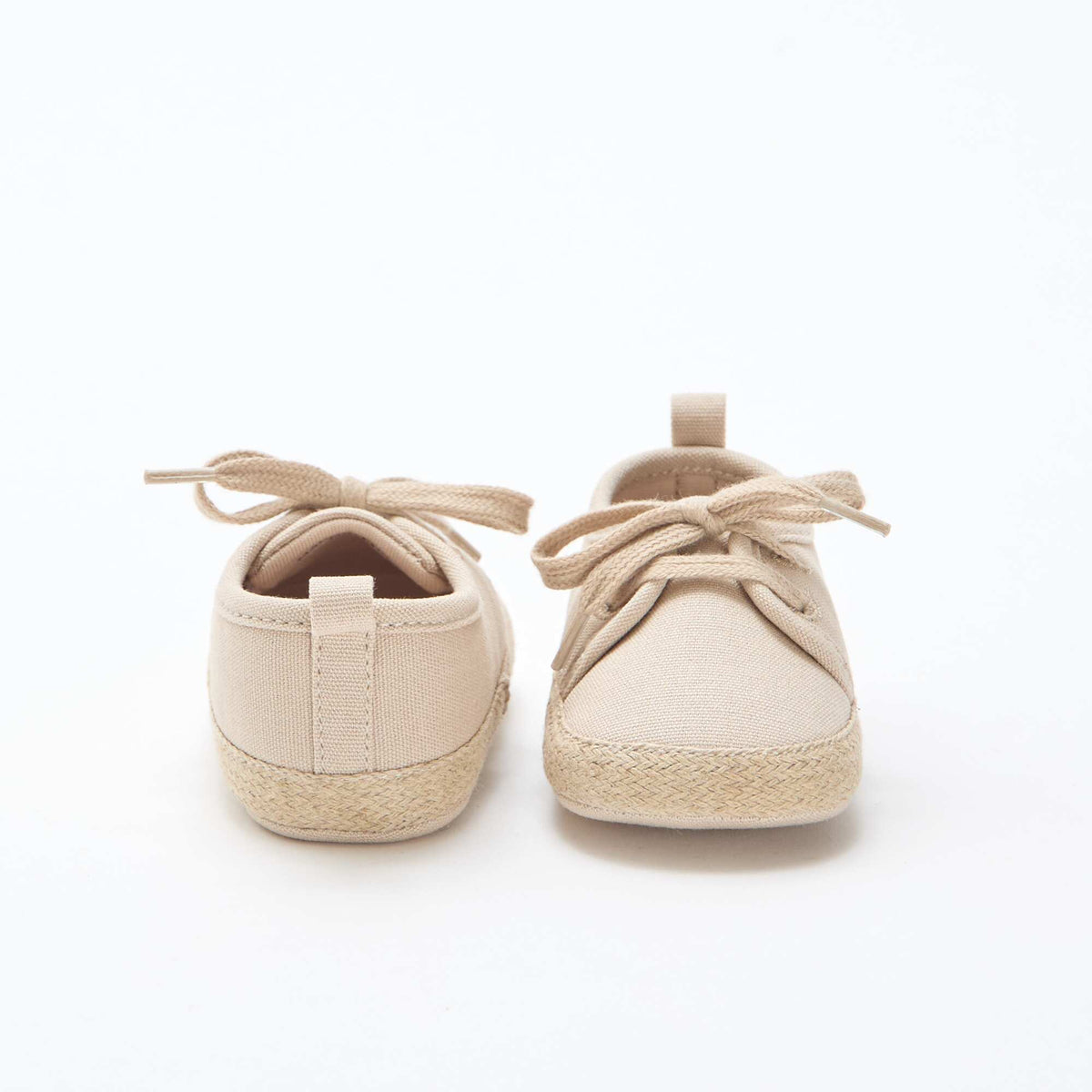 Baskets à lacets en tissu BEIGE