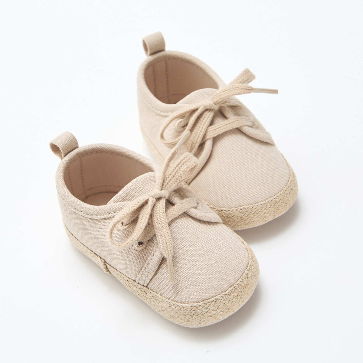 Baskets à lacets en tissu BEIGE