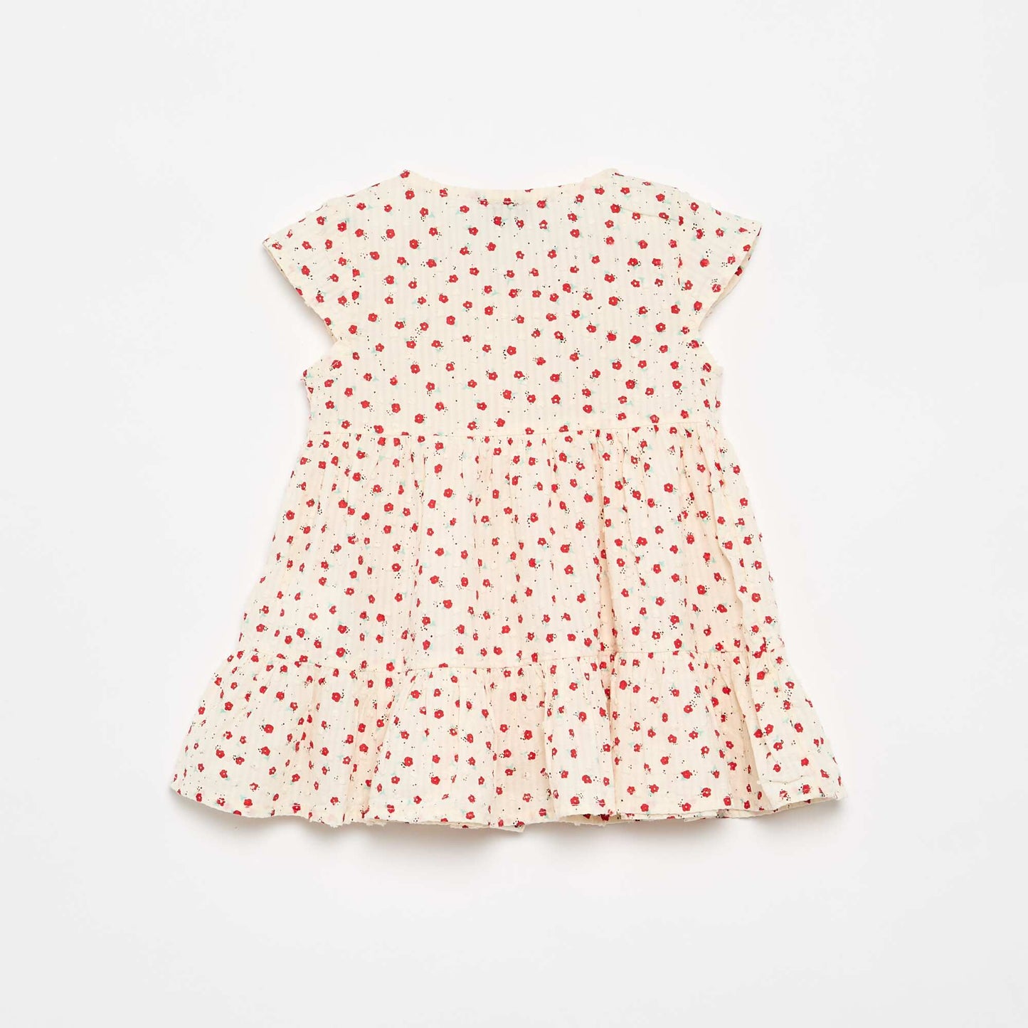 Robe imprimée en tissu plumetis ROUGE