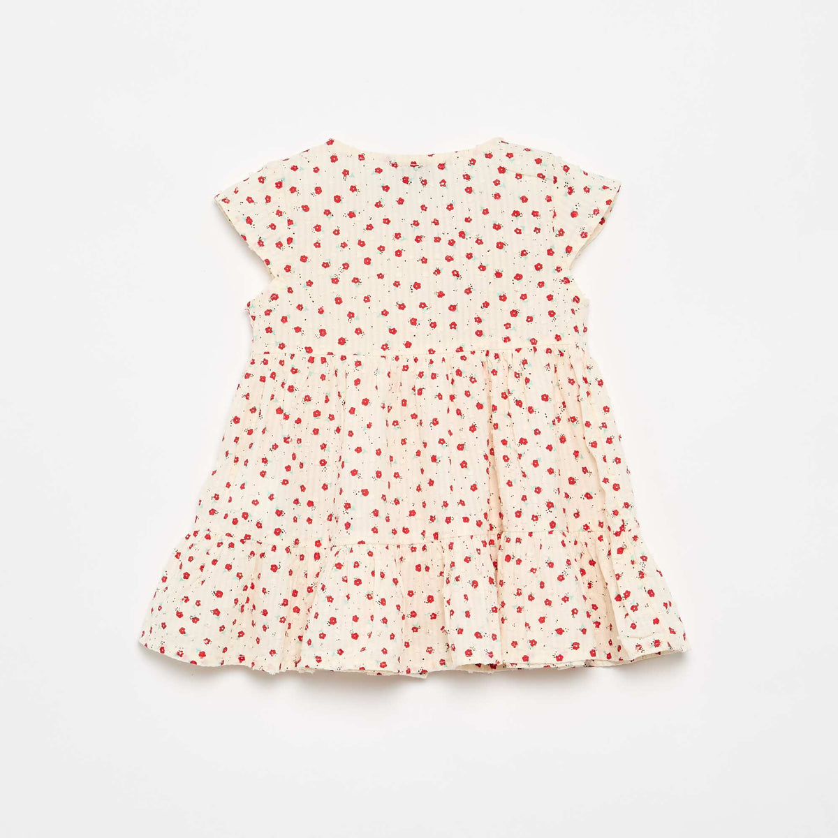 Robe imprimée en tissu plumetis ROUGE