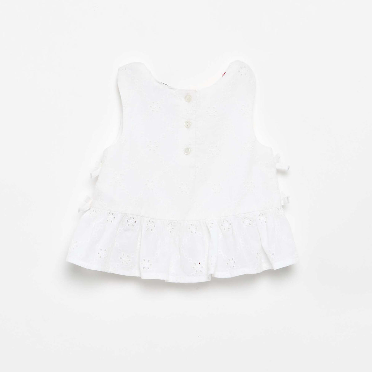 Blouse sans manches avec broderies BEIGE