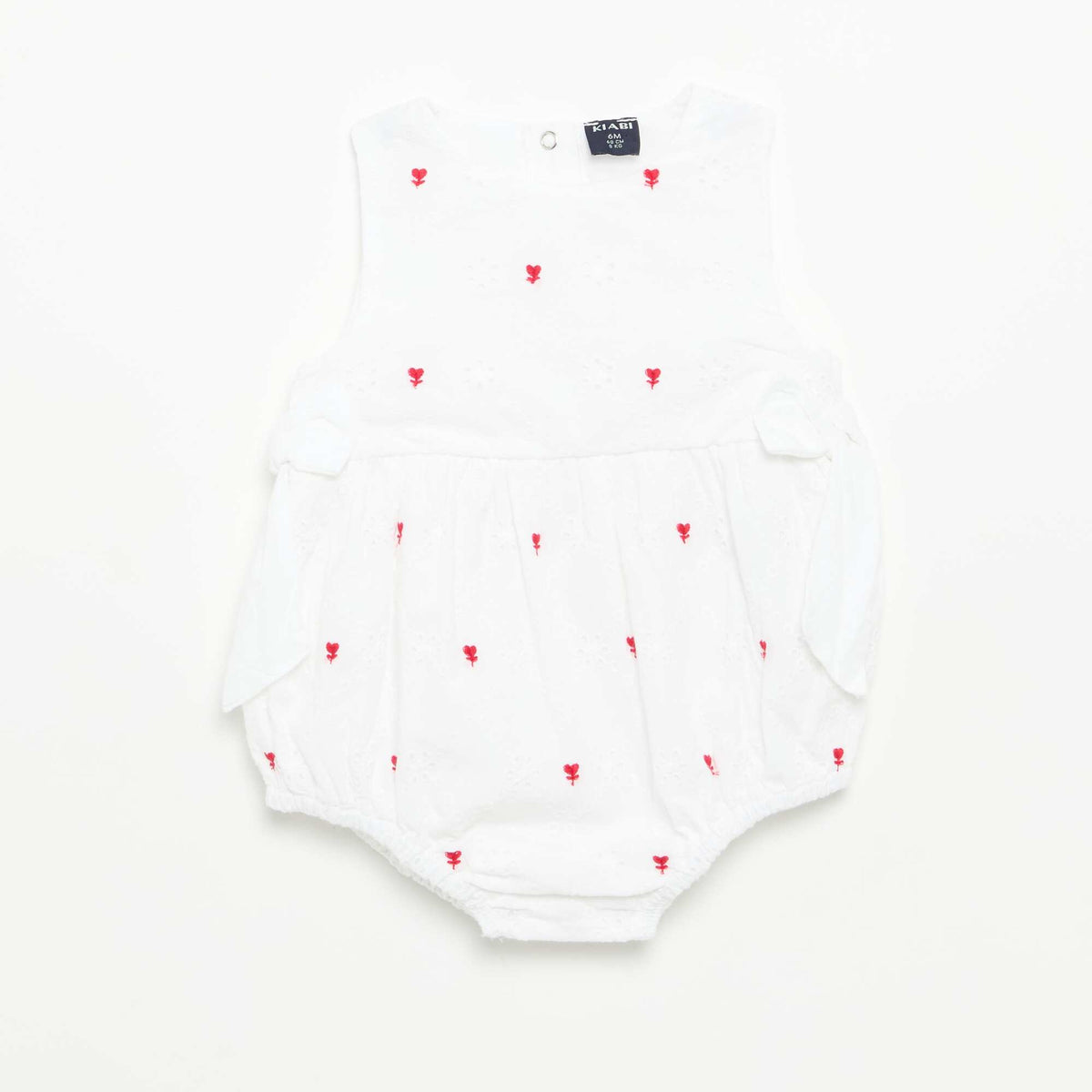 Barboteuse sans manches avec broderies BEIGE